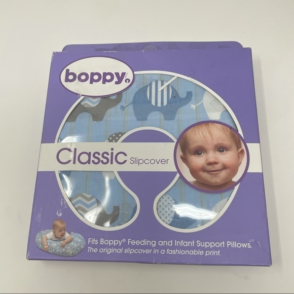 Boppy Classic Slipcover – Blue Elephant Design, New in Box - Picture 1 of 3